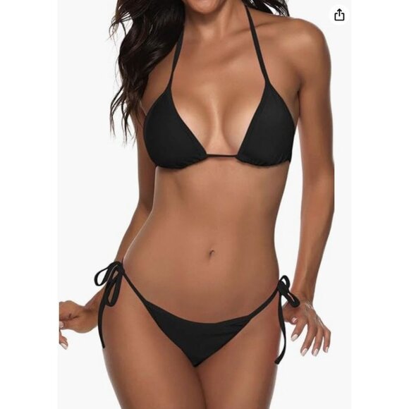 Unbranded Other - Sexy Two Piece String Bikini in Classic Black-TURN HEADS! Size XS (1115)